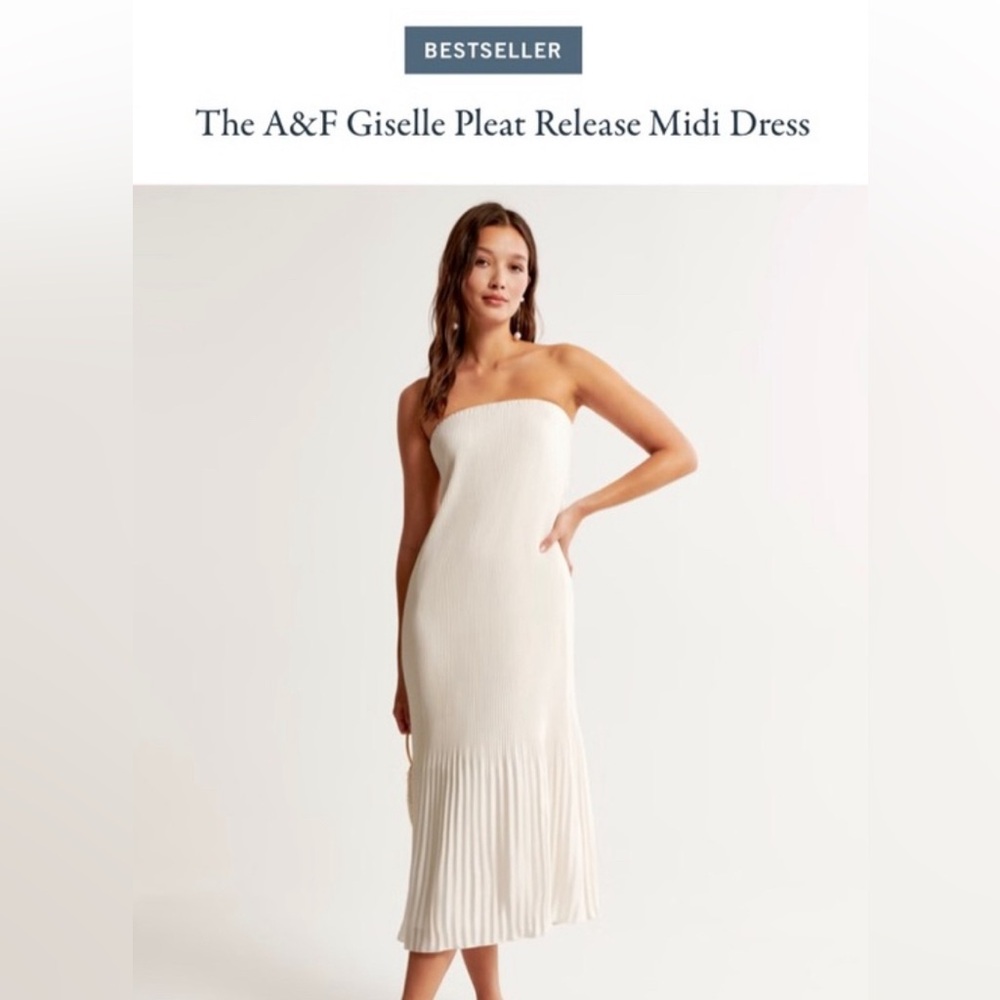 Abercrombie Cream Strapless pleated Dress